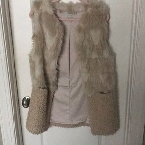 Ladies long faux fur vest